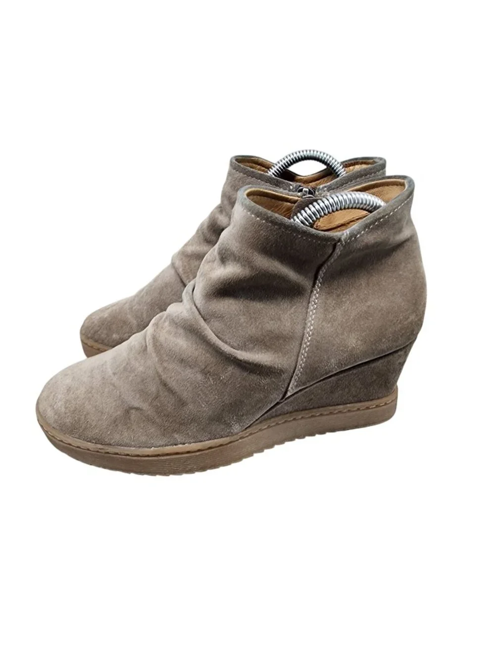 Sofft Shoes Womens Size 8 Tan Suede Wedge Ankle Boots *Read*